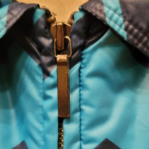 Missoni Blue Zig Zag Puffer Coat - Medium -Windbreaker Jacket - Picture 8 of 9